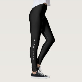 Helsvart - Anpassa text eller lämna tomt Leggings