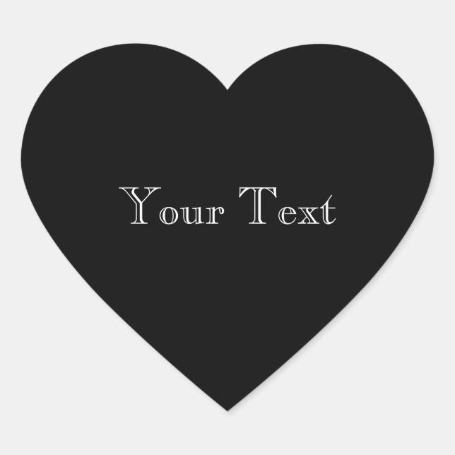 Helsvart färg hjärtformat klistermärke (Framsida)