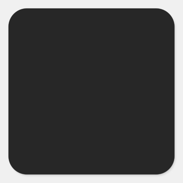 Helsvart Massiv Fyrkantigt Klistermärke (Framsida)