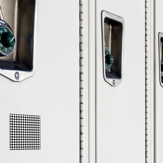 Helsvart och vitt chevronmönster 2-tums fyrkant magnet (In Situ (Locker))