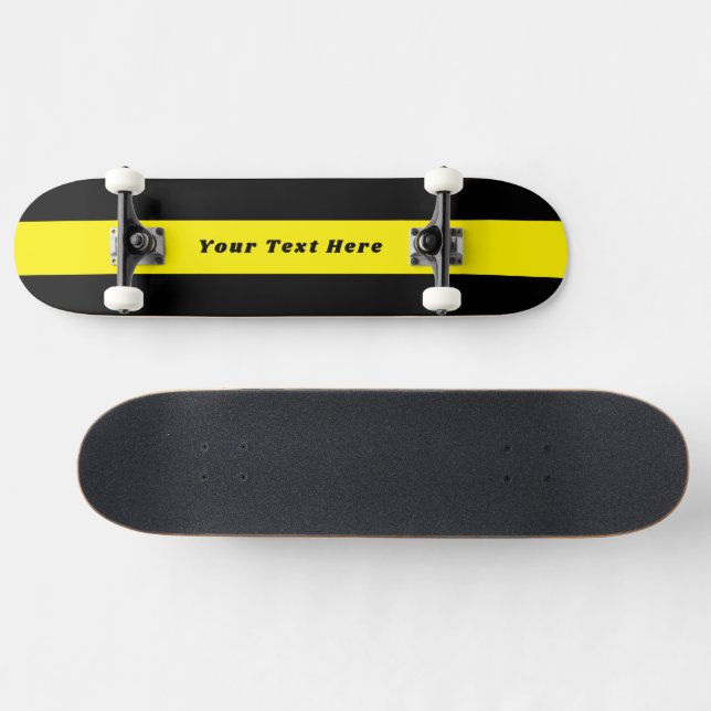 Helsvart skateboard med ditt anpassade meddelande (Horz)