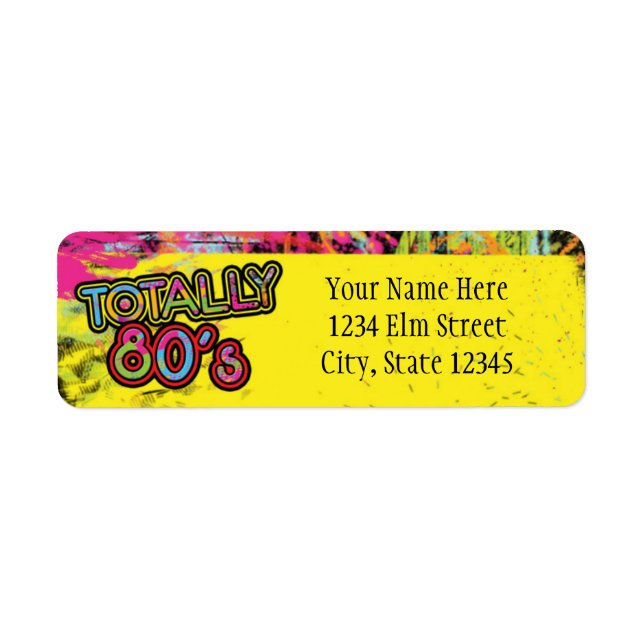 Helt 80-tals Födelsedagsfest Retro adressetikett Returadress Etikett (Framsidan)