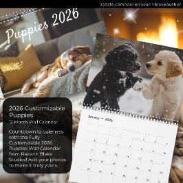 Helt anpassningsbar 2026 Valpkalender Väggkalender Kalender