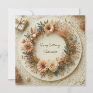 Helt Anpassningsbar Boho Blomsterkrans Kort