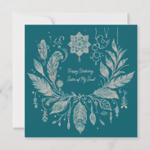 Helt Anpassningsbar Boho Blomsterkrans Kort