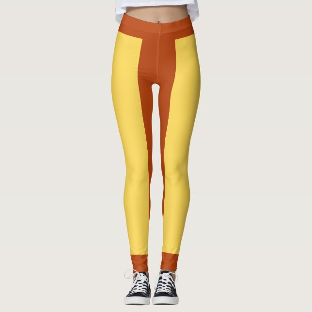 Helt Anpassningsbar Färgblock Leggings (Framsida)