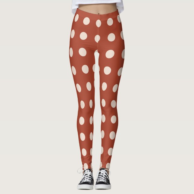 Helt Anpassningsbar Prickmönster Leggings (Framsida)