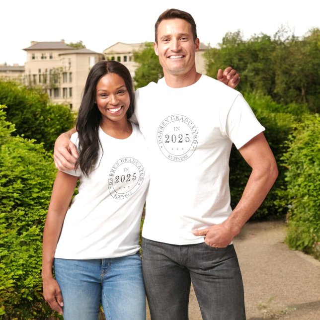 helt anpassningsbar svart vitt studenten t shirt (fun filly customizable graduation t-shirt template that yoiu can add your your special details )