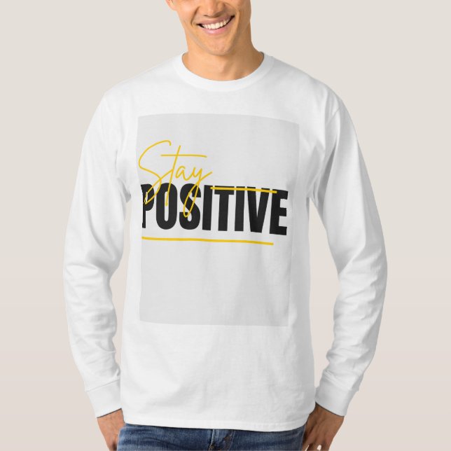 helt ärmad T-shirt med positiv design (Framsida)