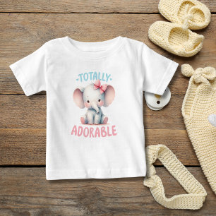 Helt bedårande baby elefant Rosa babyflicka presen T Shirt
