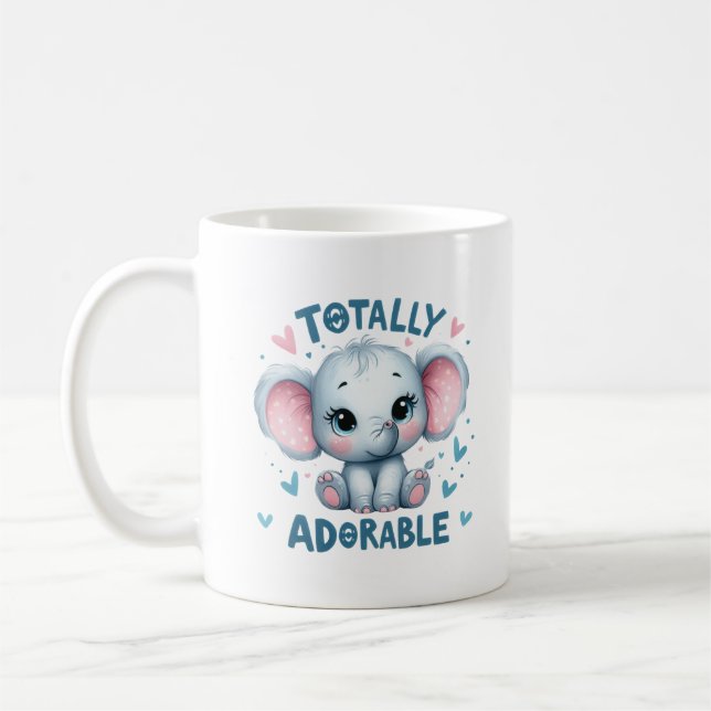Helt bedårande elefantbaby kaffemugg (Vänster)