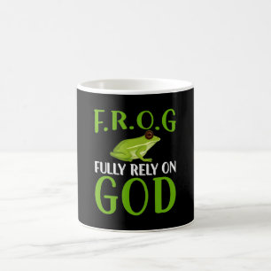 Helt beroende av Gud F. R. O. G - Frog Kaffemugg