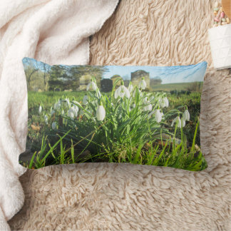 Helt blommade Churchyard Snowdrops - Lumbarkudde