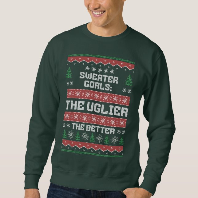 HELT CHRISTMAS SWEATER MÅLAR UGLIER BÄTTRE LÅNG ÄRMAD TRÖJA (Framsida)