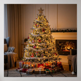 Helt dekorerat Julgran Poster