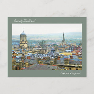 Helt enkelt briljant, Tak Top View of Oxford, Engl Vykort