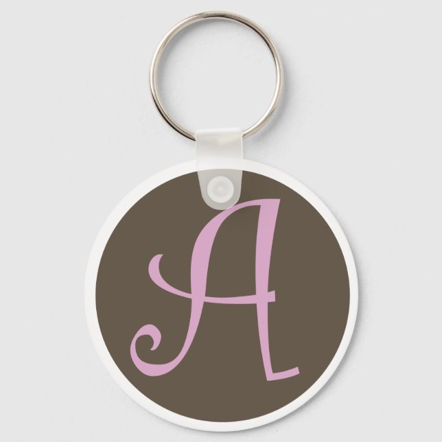 Helt enkelt Brown & Rosa Keychain "A" Nyckelring (Framsida)