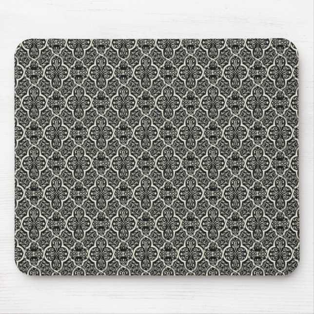 Helt enkelt Classic Damask Mousepad, Black Musmatta (Framsidan)