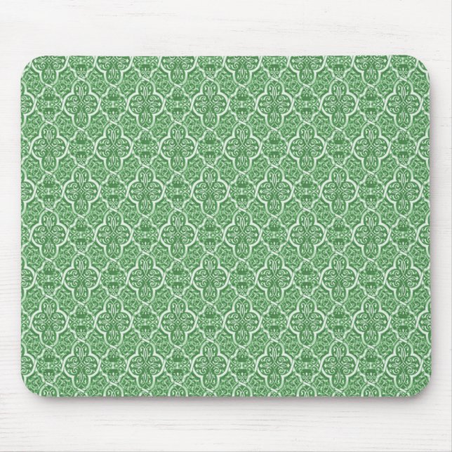 Helt enkelt Classic Damask Mousepad, Kelly Grönt Musmatta (Framsidan)
