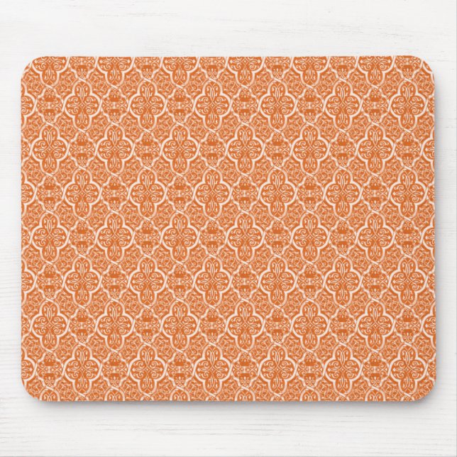 Helt enkelt Classic Damask Mousepad, Tangerine Musmatta (Framsidan)