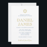 Helt enkelt Elegant Star, QR-kod på bak, Pub Mitzv Inbjudningar<br><div class="desc">Använda baksidan av den här inbjudan om du vill lägga till firande och svarsinformation,  tillsammans med en anpassningsbar som genereras av QR-kod.</div>