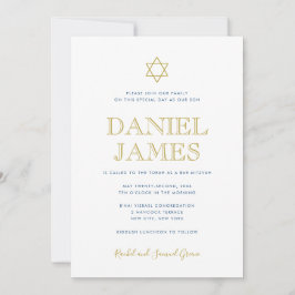 Helt enkelt Elegant Star, QR-kod på bak, Pub Mitzv Inbjudningar