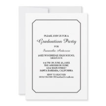 Helt enkelt Elegant Vita Studentfesten Inbjudan