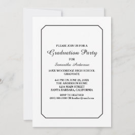 Helt enkelt Elegant Vita Studentfesten Inbjudan