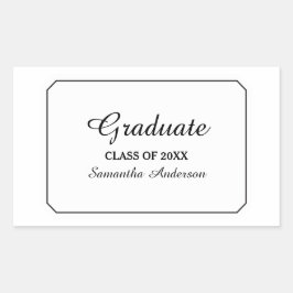 Helt enkelt Elegant White Studenten Stickers Rektangulärt Klistermärke