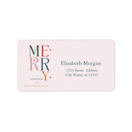 Helt enkelt färgstark Rosa i God jul Adressetikett