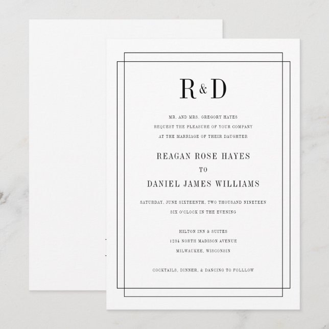 helt enkelt i kärlek inbjudningar (Fram/baksida)