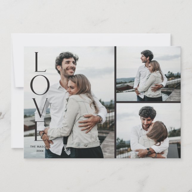 Helt enkelt Kärlek Valentine Day 3-Photo Card - sv Inbjudningar (Framsida)