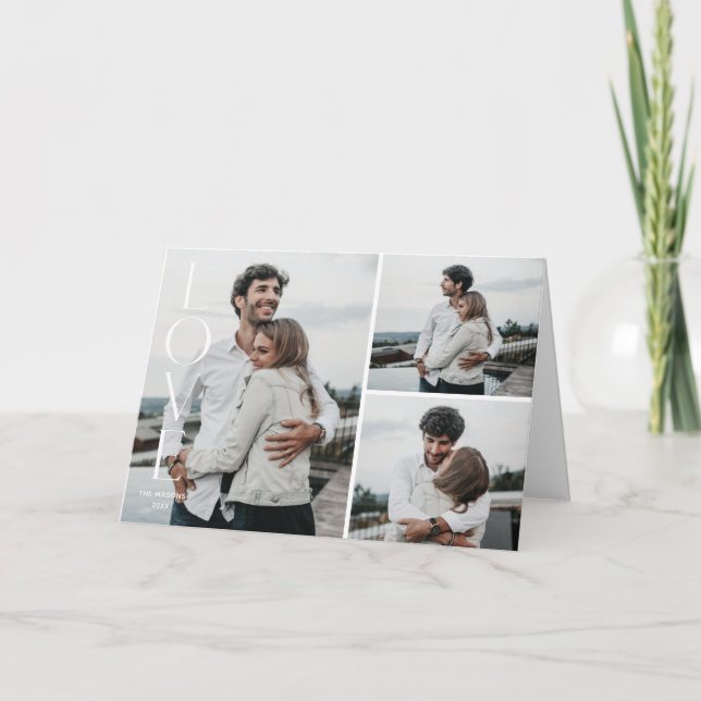 Helt enkelt Kärlek Valentine Day 3-Photo Card - vi Kort (Framsida)