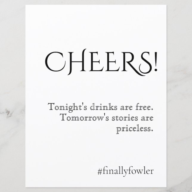 Helt enkelt Klassisk Bröllop Open Pub-skylt (Framsida)