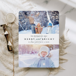 Helt enkelt Merry | Helgdag-kort för två foton Julkort