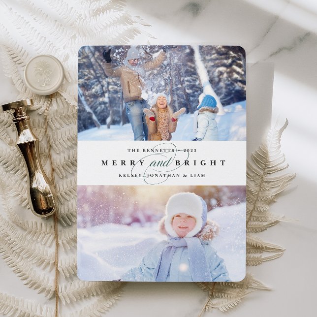 Helt enkelt Merry | Helgdag-kort för två foton Julkort (Skapare uppladdad)