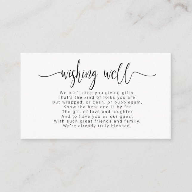 Helt enkelt minimalistiskt Wishing well Black ID52 Tilläggskort (Framsida)