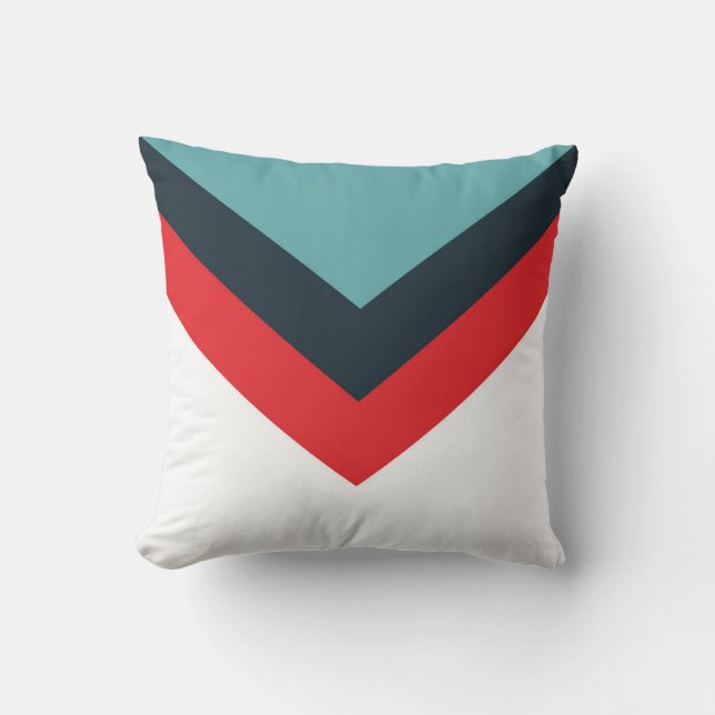 Helt enkelt Mönster Red Blue White Kudde (Framsida)