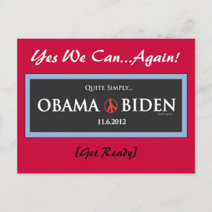 Helt enkelt OBAMA BIDEN 2012 Postcard Vykort