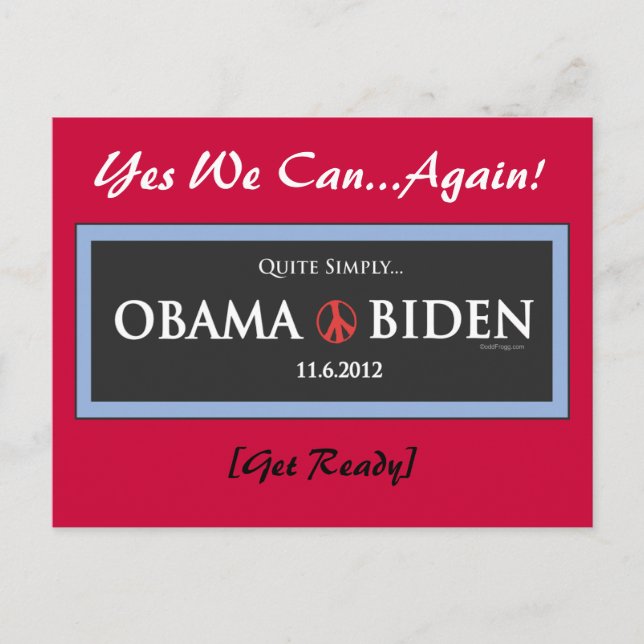 Helt enkelt OBAMA BIDEN 2012 Postcard Vykort (Framsida)