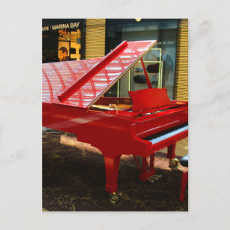 Helt enkelt röd: grand piano vykort