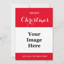 helt enkelt rött familjefoto god jul