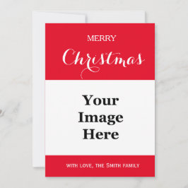 helt enkelt rött familjefoto god jul julkort