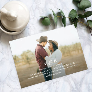 Helt enkelt storslagen inbjudan till monogram foto