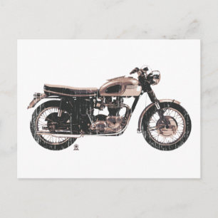 Helt enkelt vacker klassisk motorcykel vykort