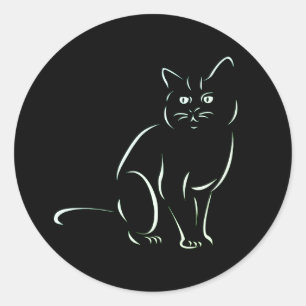 Helt enkelt White Kattunge Runt Klistermärke