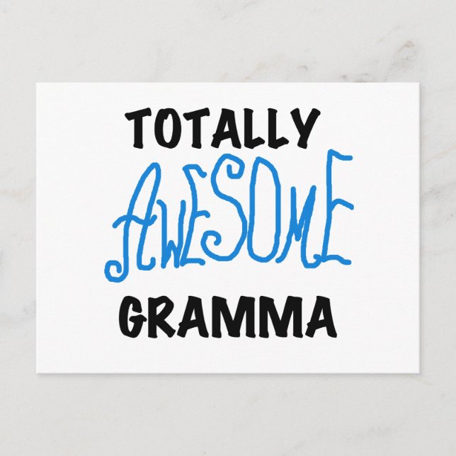 Helt fantastiska Gramma Blå T-shirts presenter Vykort (Framsida)