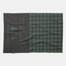 Helt färdigt svart Grönt Buffalo Play Kökshandduk