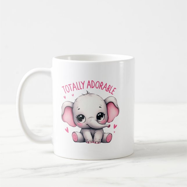 Helt förtjusande elefant Söt konst Kaffemugg (Vänster)