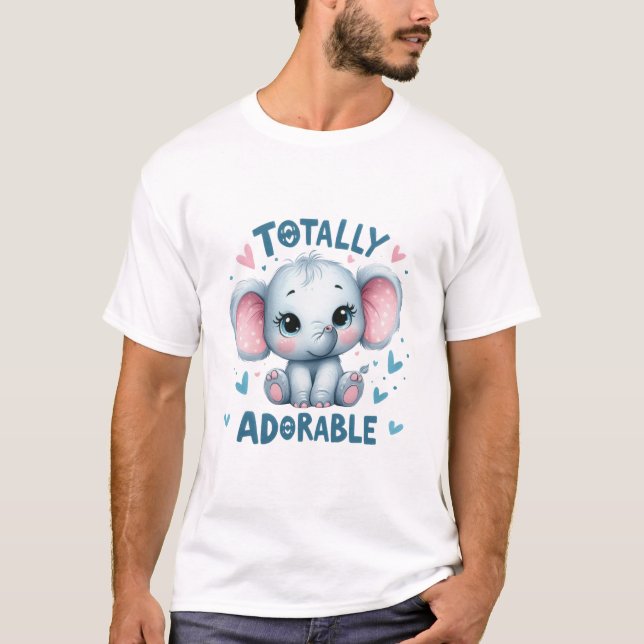 Helt förtjusande elefant – sött Kawaii-djur T Shirt (Framsida)